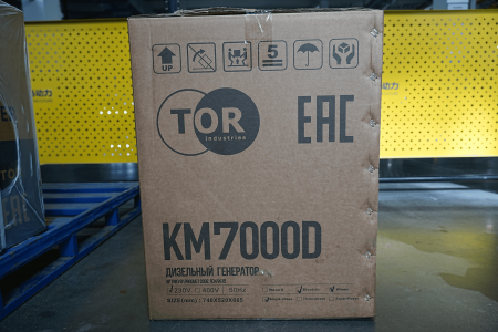 Генератор дизельный 7,0 кВт 220В с электростартером и колесами TOR KM7000D